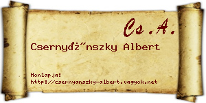 Csernyánszky Albert névjegykártya