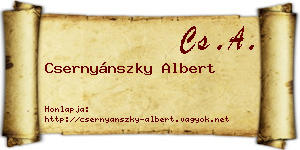 Csernyánszky Albert névjegykártya