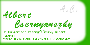 albert csernyanszky business card